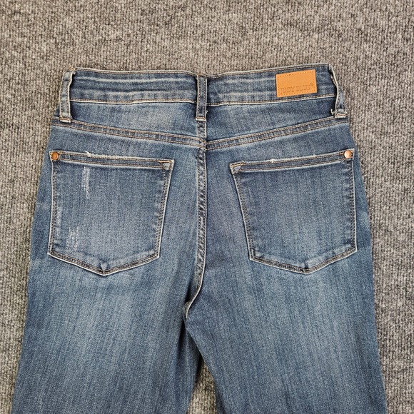 Judy Blue Bootcut Fit Jeans Women's Juniors 1 /25 Med Wash Distressed Mid Rise - Picture 10 of 10